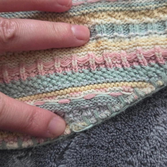 Willow Ridge Pastel Embroidered Cotton Button Up Vest Ganny Cottage Boho Size L - Picture 4 of 6